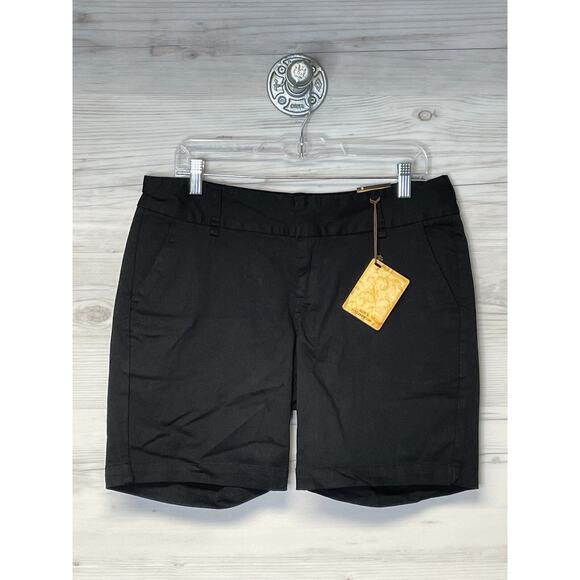 Hybrid & Company Bermuda Shorts Size 9 Womens Black Stretch Cotton - Picture 1 of 13